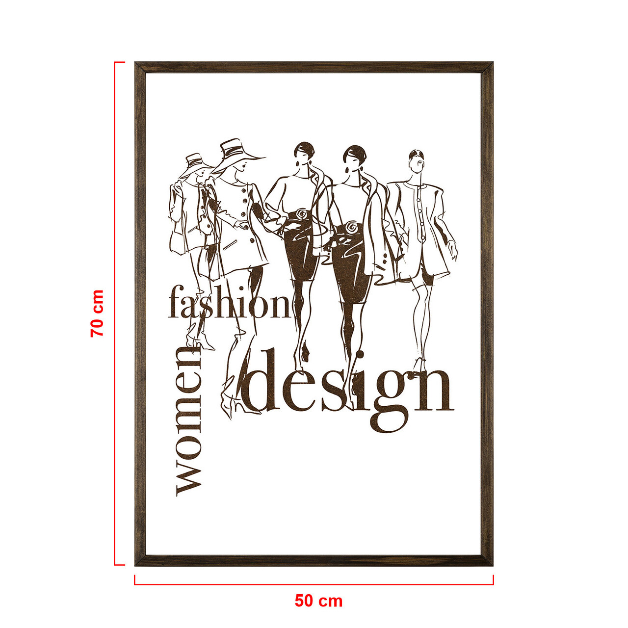 Tablou decorativ, TD007, Lemn, Desenat manual, Natural