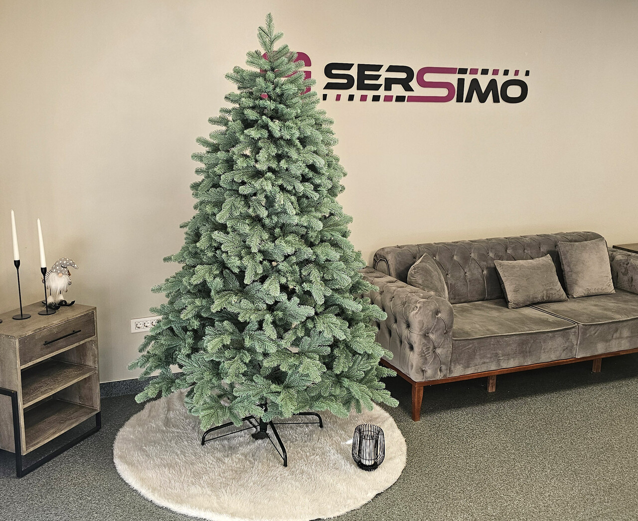 Brad artificial Christmas Deluxe by Sersimo, Kovalivska argintiu, 3D, 210cm — imaginea 12