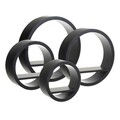 Set 4 rafturi de perete Round, InArt, 39 cm, 35 cm, 29 cm, 24 cm, MDF, negru