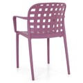 Scaun cu brate suprapozabil, Amir, 58 x 57 x 82 cm, plastic, mov