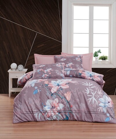 Lenjerie de pat dubla 3 piese, 483, Pearl Home, Poliester Satinat