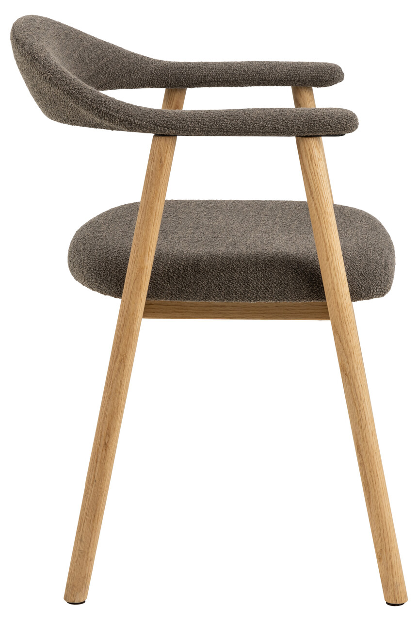 Scaun Addi, Actona, 56x54x75.5 cm, tesatura Boucle/lemn de stejar, grej - view 7