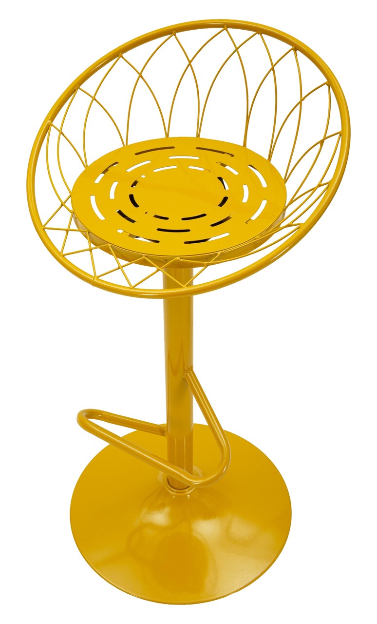Scaun de bar, Mauro Ferretti, Clox, 49x45x92 cm, metal, galben mustar - imagine 4