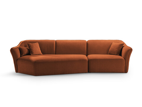 Coltar stanga 5 locuri, Hailey, Micadoni Home, 292x138x79 cm, tesatura boucle, gri deschis