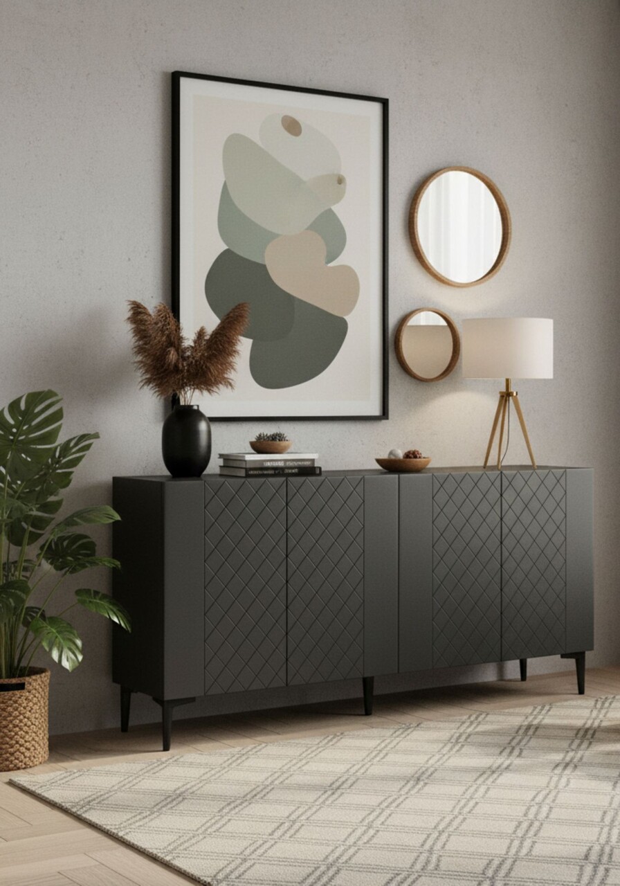 Consola, Hanah Home, Resso 150, 150x75x32 cm, Antracit - view 4