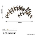 Decoratiune de perete, Kirlangic, Metal, Dimensiune: 136 x 75 cm, Aur/Negru