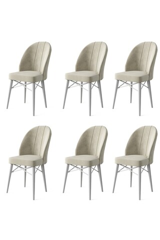 Set de scaune, Charlotte, Ritim, Metal, Crem/Alb