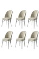 Set de scaune, Charlotte, Ritim, Metal, Crem/Alb