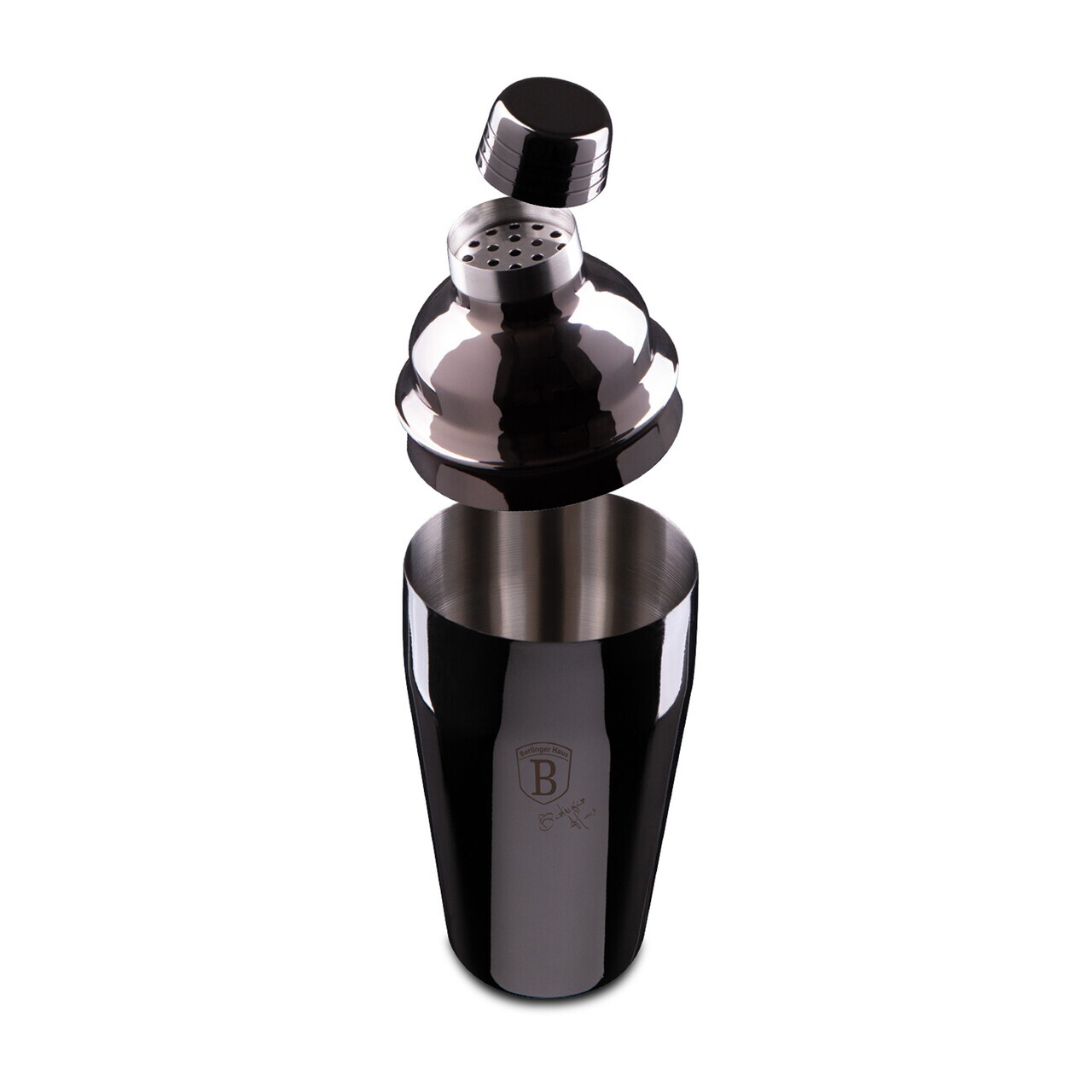 Set mix pentru cocktail 6 piese Berlinger Haus, Black Rose, 550 ml, inox 18/10, negru - imagine 6