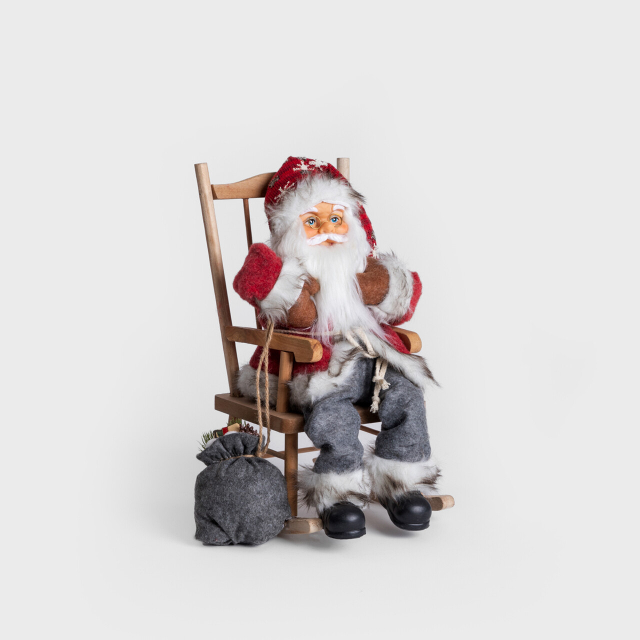 Decoratiune Mos Craciun pe balansoar Clause, Homla, 45 cm, plastic/poliester, rosu - 2 | YEO