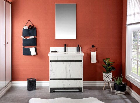 Set mobilier de baie (2 piese), jussara, edisto 30, alb negru