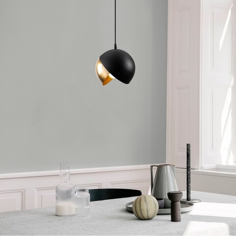 Lustra, Berceste – 252-S, Sheen, 20 x 114 cm, 1 x E27, 40W, negru/auriu mezoni.ro
