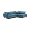Coltar extensibil dreapta 4 locuri ELTAP, RT-38SAV, Noble, 255x201x100 cm, lemn/poliester, albastru inchis