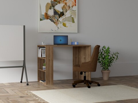 Birou cool, puqa design, 90x50x70 cm, pal, maro