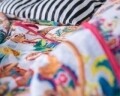 Lenjerie de pat pentru o persoana, Kemya White, Melli Mello, 2 piese, 100% bumbac satinat, multicolora