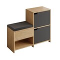 Pantofar, Decortie, Haven Shoe Bench, PAL, Antracit / Stejar