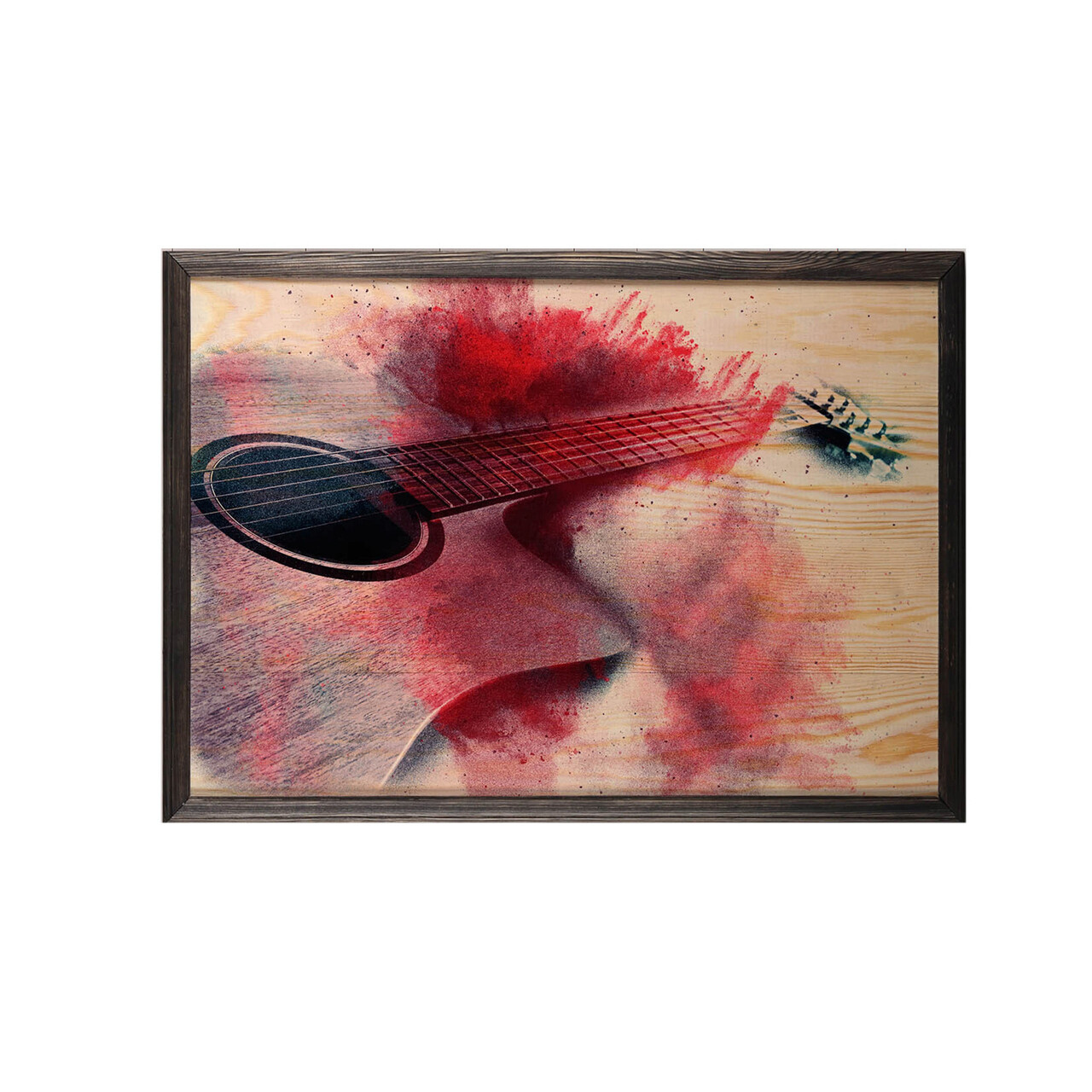 Tablou decorativ, Guitar, Lemn, Lemn, Multicolor - 1 | YEO