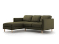 Coltar stanga 3 locuri, Eden, Micadoni, 223x150x90 cm, catifea, verde muschi melanj