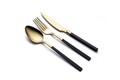 Set de tacâmuri (12 piese), L'essentiel Maison, 294HRO1102, Furculiță de masă: 21 x 2,5 cm (4 bucăți), Aur/Negru