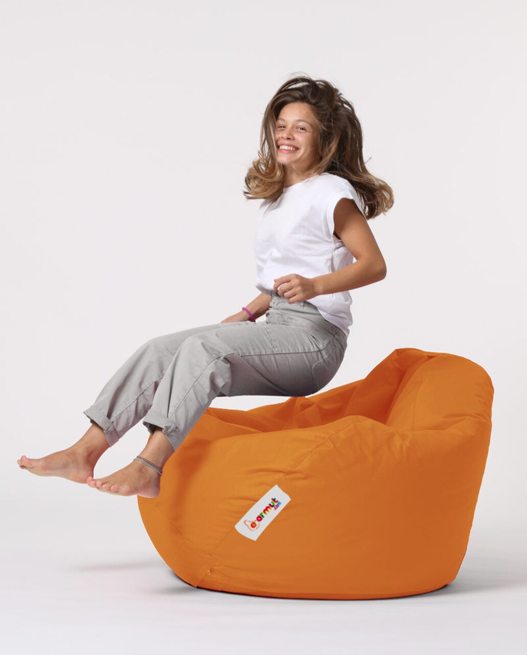 Fotoliu Puf, Bean Bag, Ferndale Premium XXL, 115 X 130 Cm, Poliester Impermeabil, Portocaliu