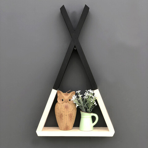 Raft de perete, evila originals, raf139, 25x42x6 cm, nuc / negru
