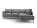 Coltar dreapta 4 locuri, Eden, Micadoni, 267x234x90 cm, catifea, gri