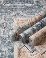 Covor antiderapant Songmics Vintage, 61x92 cm, lavabil la masina, poliester, gri dove