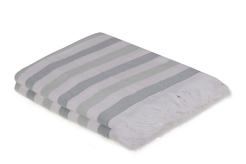 Set prosoape de plaja (2 bucăți), hobby, stripe, bumbac, verde/alb