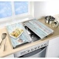 Set 2 protectii bucatarie, Allstar, Blue Wood, 30 x 52 x 0.8 cm, sticla termorezistenta, multicolor