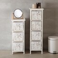 Dulap baie cu 3 cosuri Pompei, Versa, 29 x 25 x 62 cm, lemn, alb