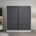 Dulap pentru haine, Minerva, Kale, 180x190x52 cm, PAL, Alb / Antracit