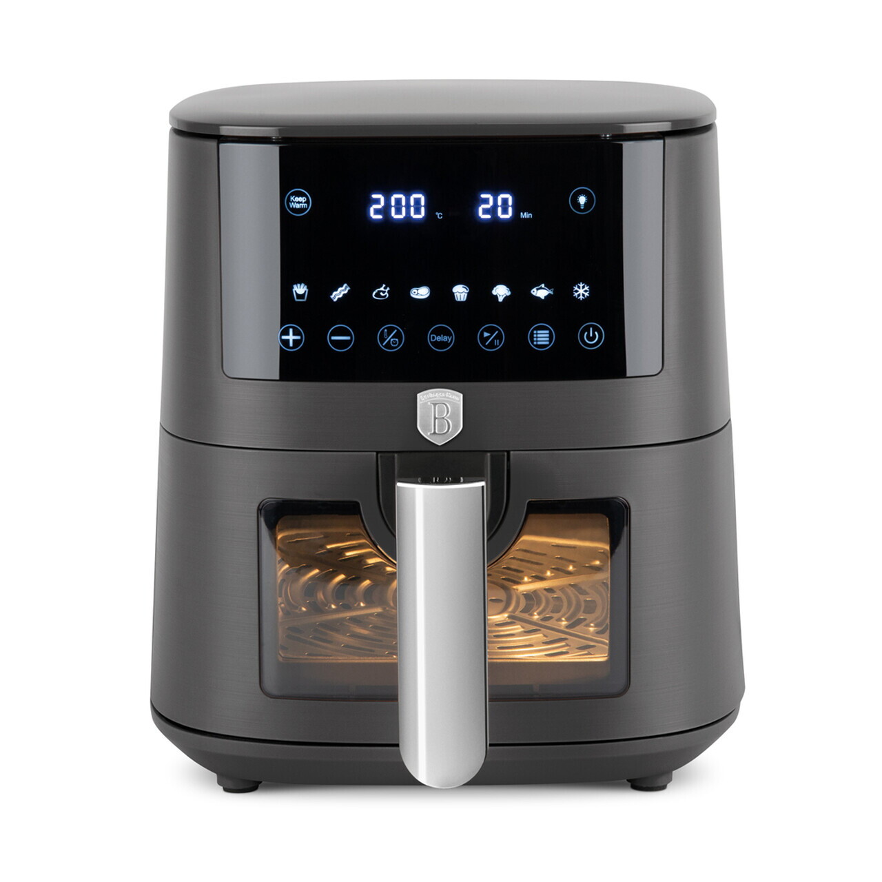Friteuza cu aer cald si fereastra Berlinger Haus, Anthracite, 5 L, 1400W, antracit mat - imagine 4