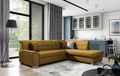 Coltar extensibil dreapta 4 locuri ELTAP, BR41, Bergen, 247x214x83 cm, lemn/poliester, mustar