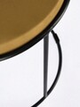 Set 2 masute de cafea Ketaki, Bizzotto, Ø48 x 40.5 cm, otel, blat cu finisaj mat antichizat, galben mustar/negru