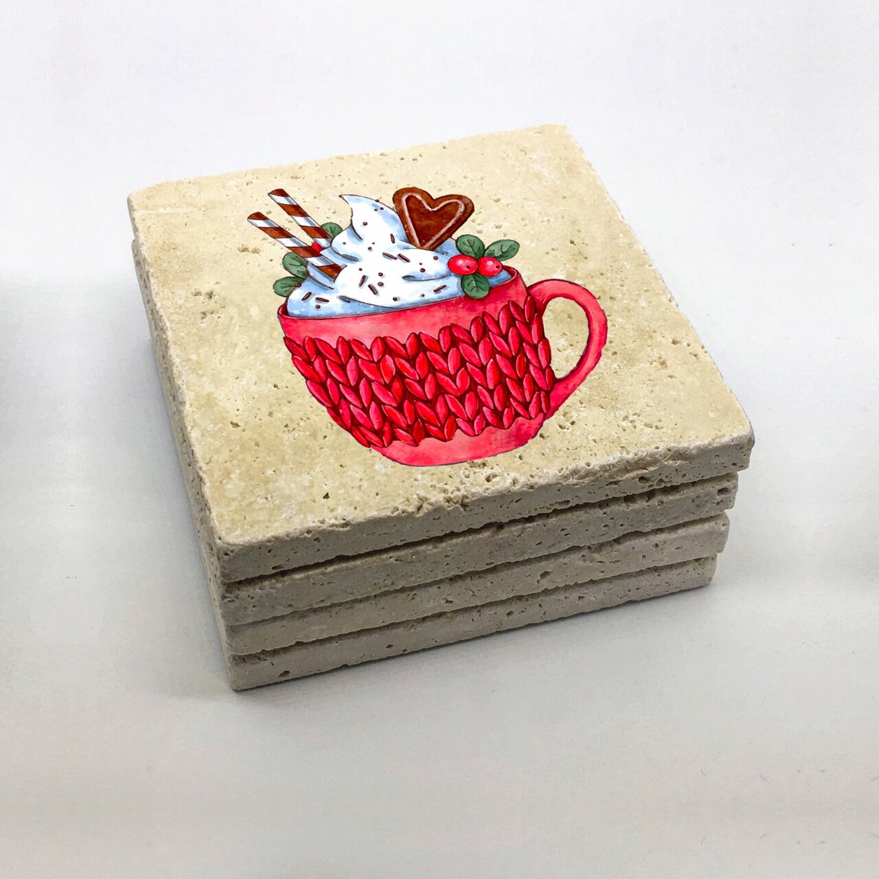 Set suporturi de pahare, Hermia, 366TYR1214, 10 x 10 x 1 cm, 4 piese, Multicolor - view 3