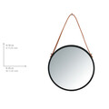 Oglinda decorativa Borrone, Wenko, 30 cm, sticla/metal, negru/argintiu lucios