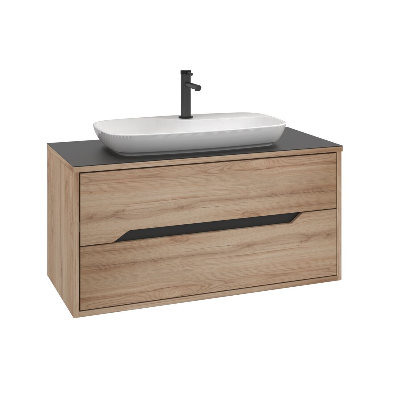 Dulap de baie cu chiuvetă, Hanah Home, Galia 100 v2, Stejar — imaginea 7