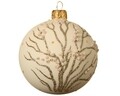 Glob  Dot Branches, Decoris, Ø8 cm, sticla, alb