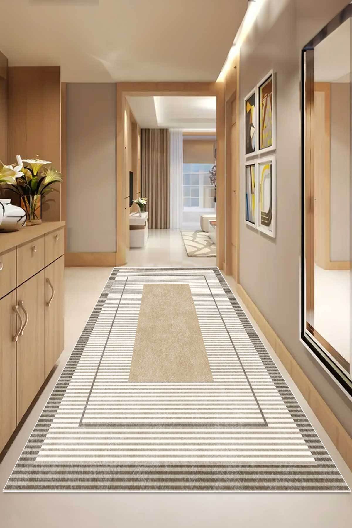 Covor, DC-7218-YOLLUK-125, 160x200 cm, Poliester, Bej