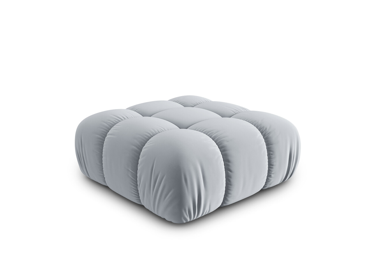 Taburet, Bellis-51, Micadoni Home, 94x94x43 cm, catifea, albastru deschis