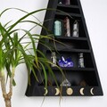 Raft de perete, Evila Originals, Cry002-S, 26x50x6 cm, Lemn masiv, Negru