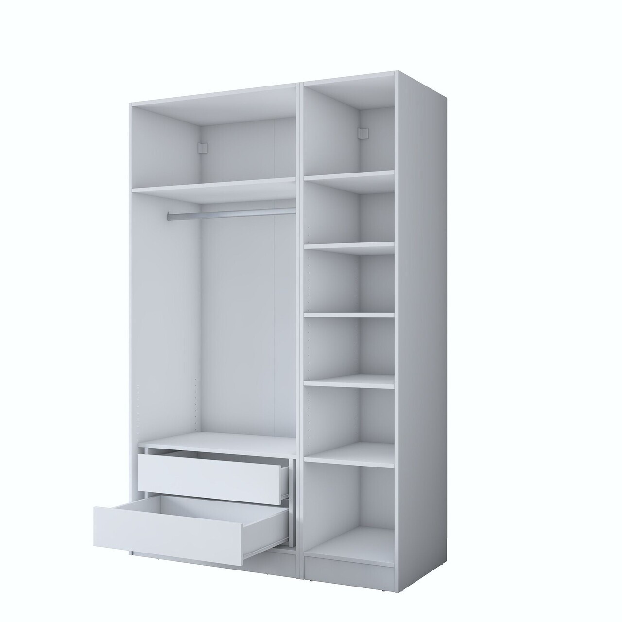Dulap pentru haine, Hanah Home, BA155, 135x210x57.5 cm, PAL melaminat, Alb - view 9