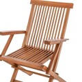 Scaun pliabil pentru gradina Kayla, 56 x 60 x 90 cm, lemn de tec, natural