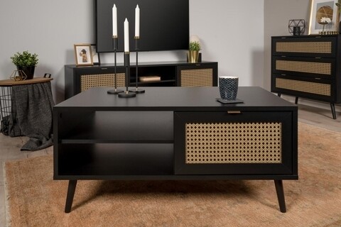 Masuta pentru cafea, finori, vienna 55a, 100 x 46 x 60 cm, pal/mdf, negru/natur