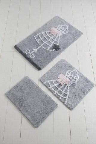 Set 3 covorase de baie, Chilai, Elbise – Grey Chilai Home by Alessia