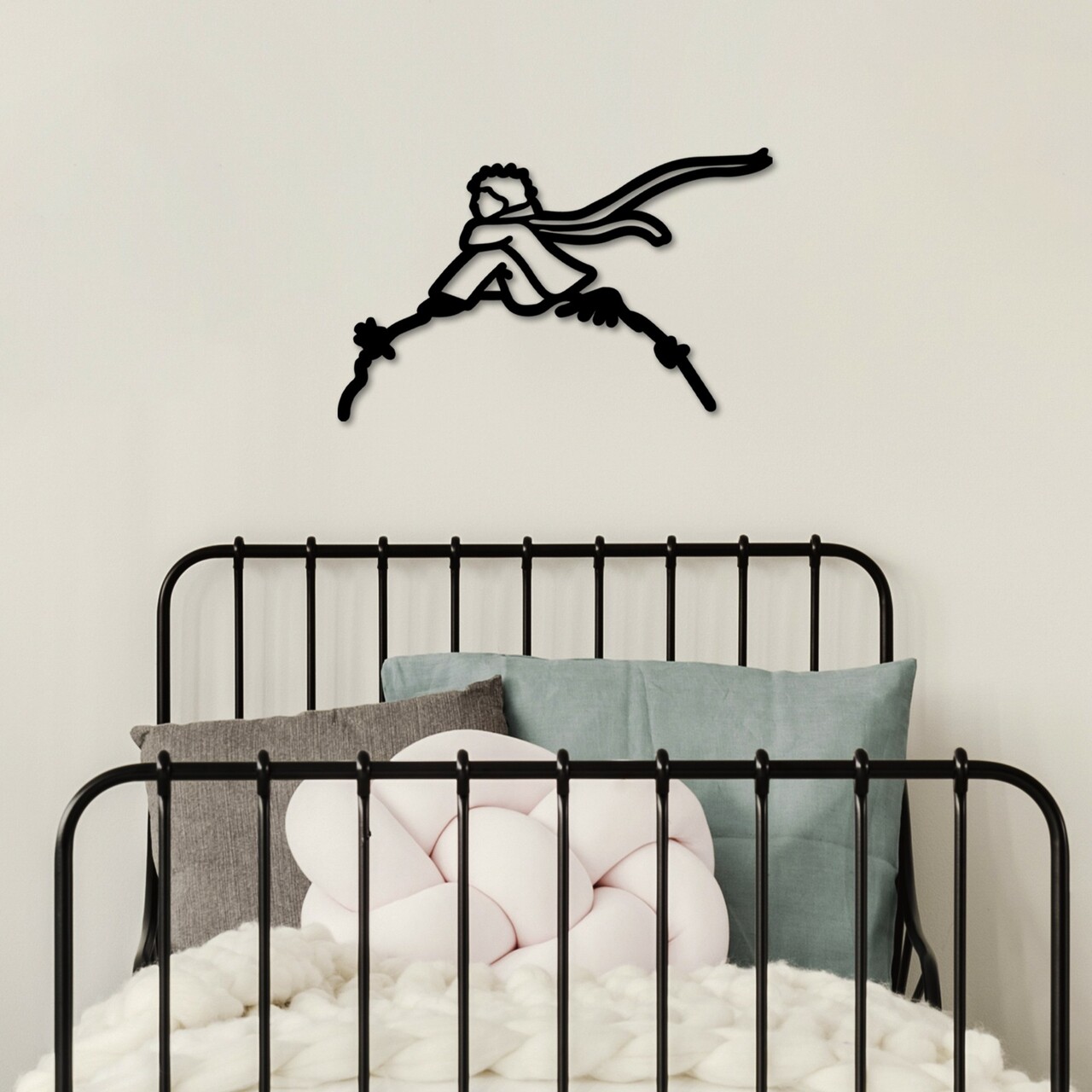 Decoratiune de perete, The Little Prince 2, Dimensiuni: 63 x 40 cm, Negru - view 2