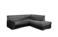 Coltar extensibil dreapta 4 locuri ELTAP, BR18, Bergen, 247x214x83 cm, lemn/poliester, gri inchis/negru