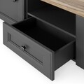 Comoda TV cu 2 usi si 1 sertar, Capri, L.120 l.38 H.45, pal/mdf, gri/natur