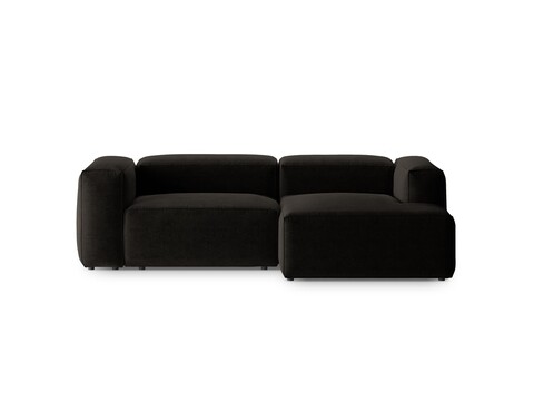 Coltar dreapta 2 locuri, Bergamo, Cosmopolitan Design, 244x152x70 cm, tesatura structurata, negru