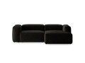 Coltar dreapta 2 locuri, Bergamo, Cosmopolitan Design, 244x152x70 cm, tesatura structurata, negru